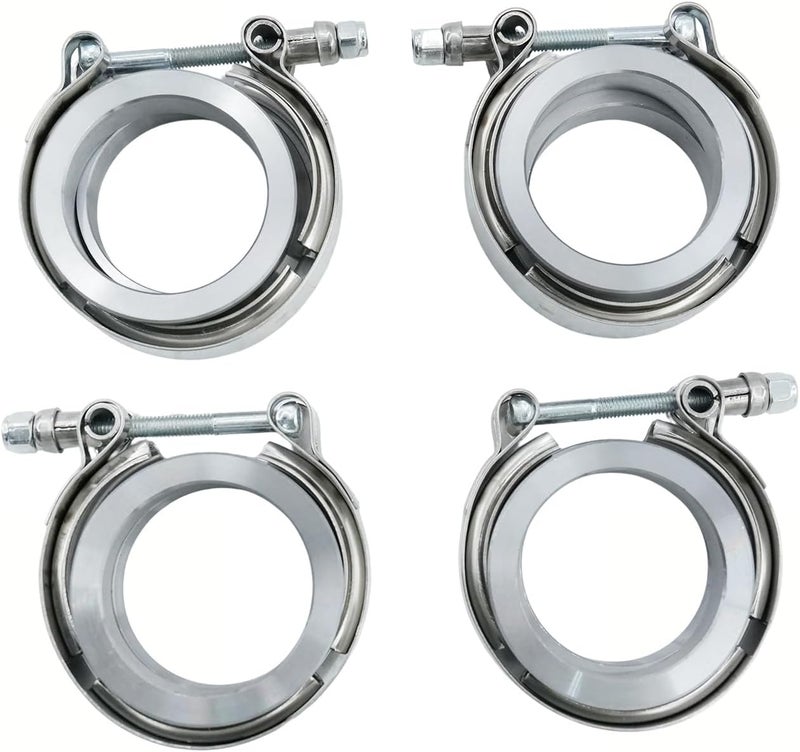 WELLBOX 2 Inch V Band Clamp 4Pcs with Flange Male Female,2 V Band For Pickup Truck Turbo Downpipe Exchange Exhaust Systems - Image 1